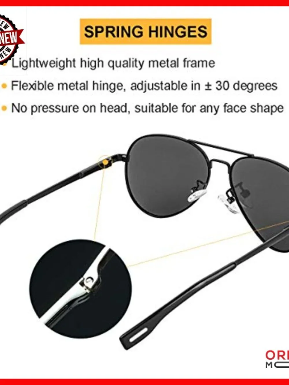 Small Face Polarized Aviator Sunglasses 52MM Metal Frame UV Protection